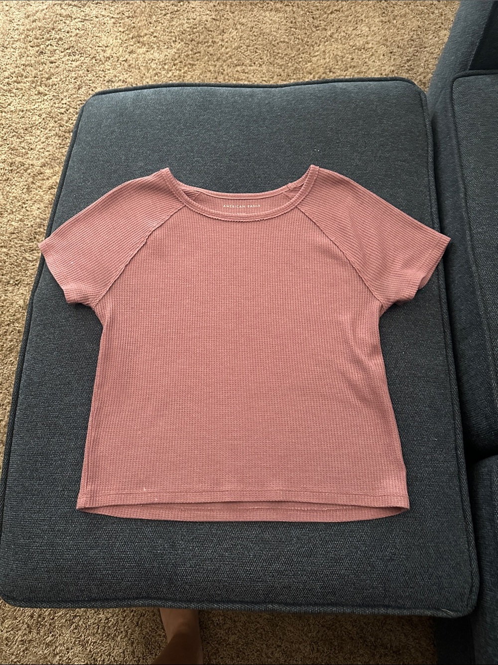 American Eagle Outfitters Mauve Short Sleeve Waffle Tee